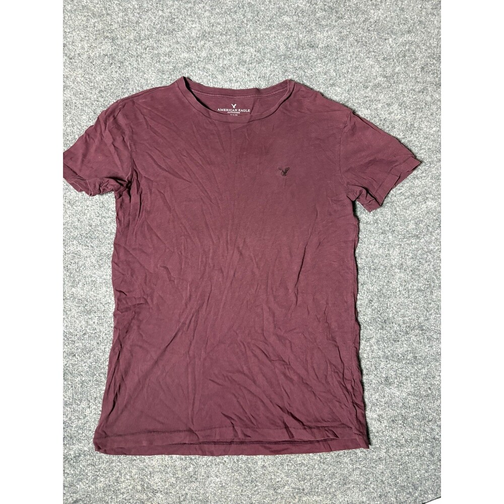 American Eagle Outfitters Shirt Mens S Red Crew Neck Tagless Cotton Tee Casual